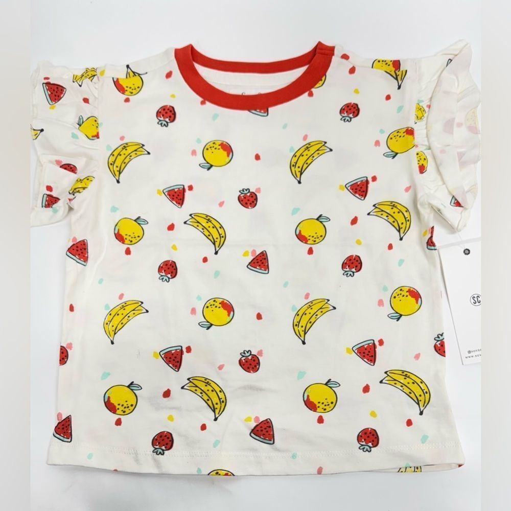 Sovereign Code girls ruffled sleeve Shirt fruits/Ecru